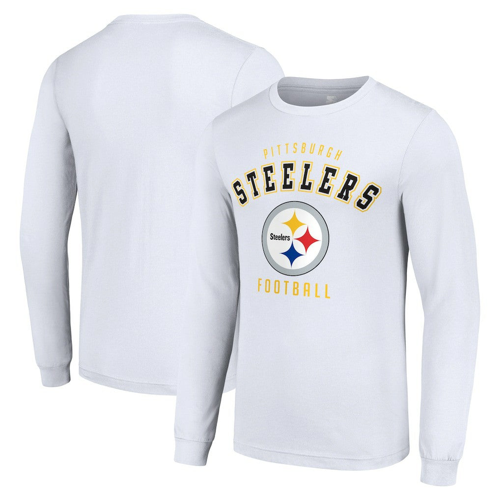Pittsburgh Steelers Starter Long Sleeve T-Shirt - White - NFL