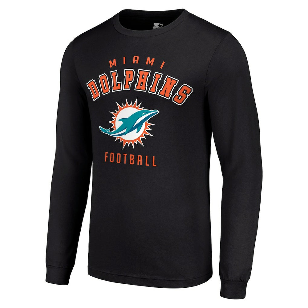 Miami Dolphins Starter Long Sleeve T-Shirt - Black - NFL