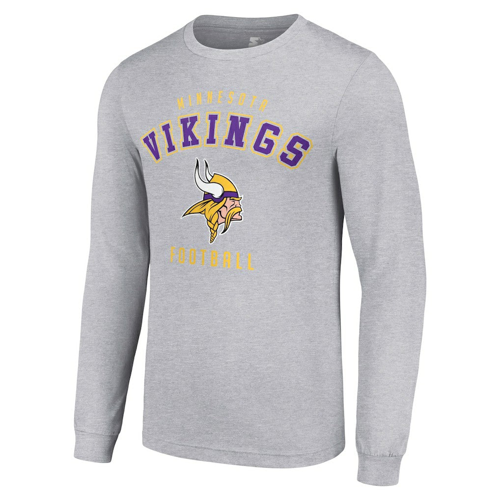Minnesota Vikings Starter Long Sleeve T-Shirt - Heather Gray - NFL