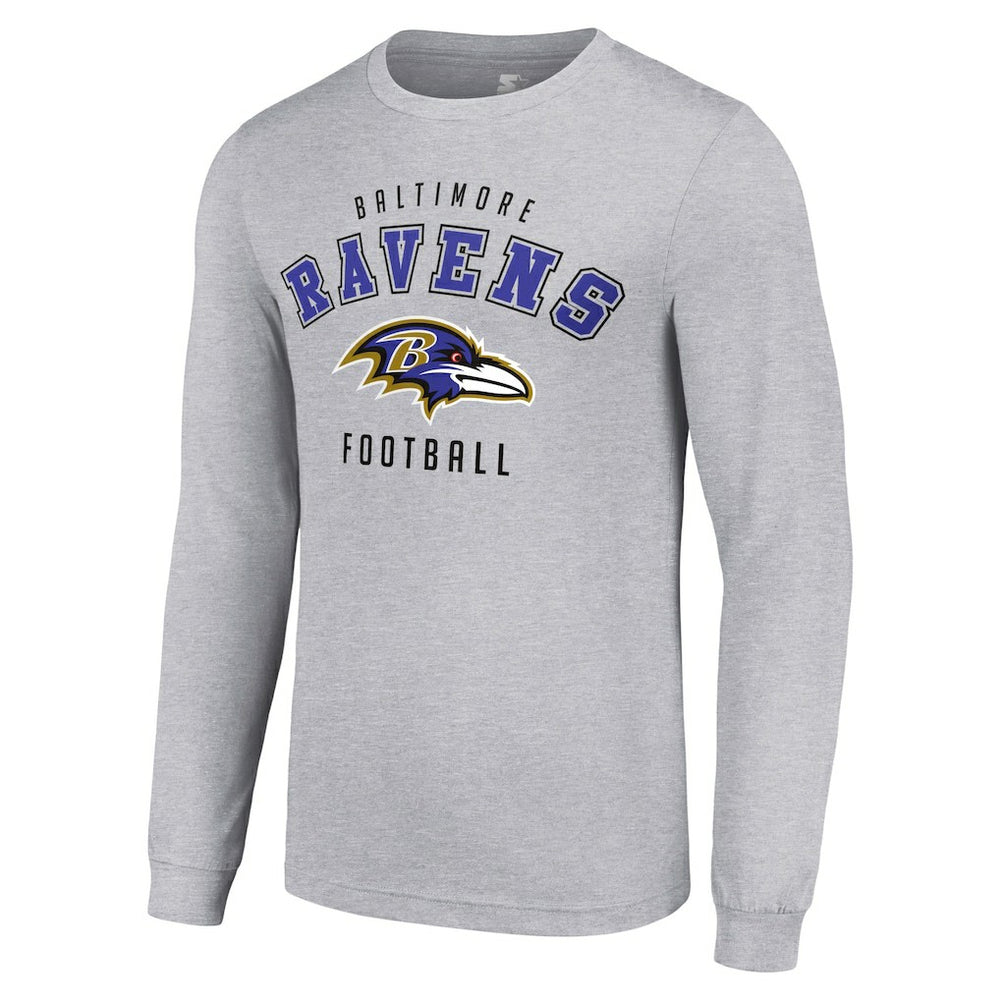 Baltimore Ravens Starter Long Sleeve T-Shirt - Heather Gray - NFL