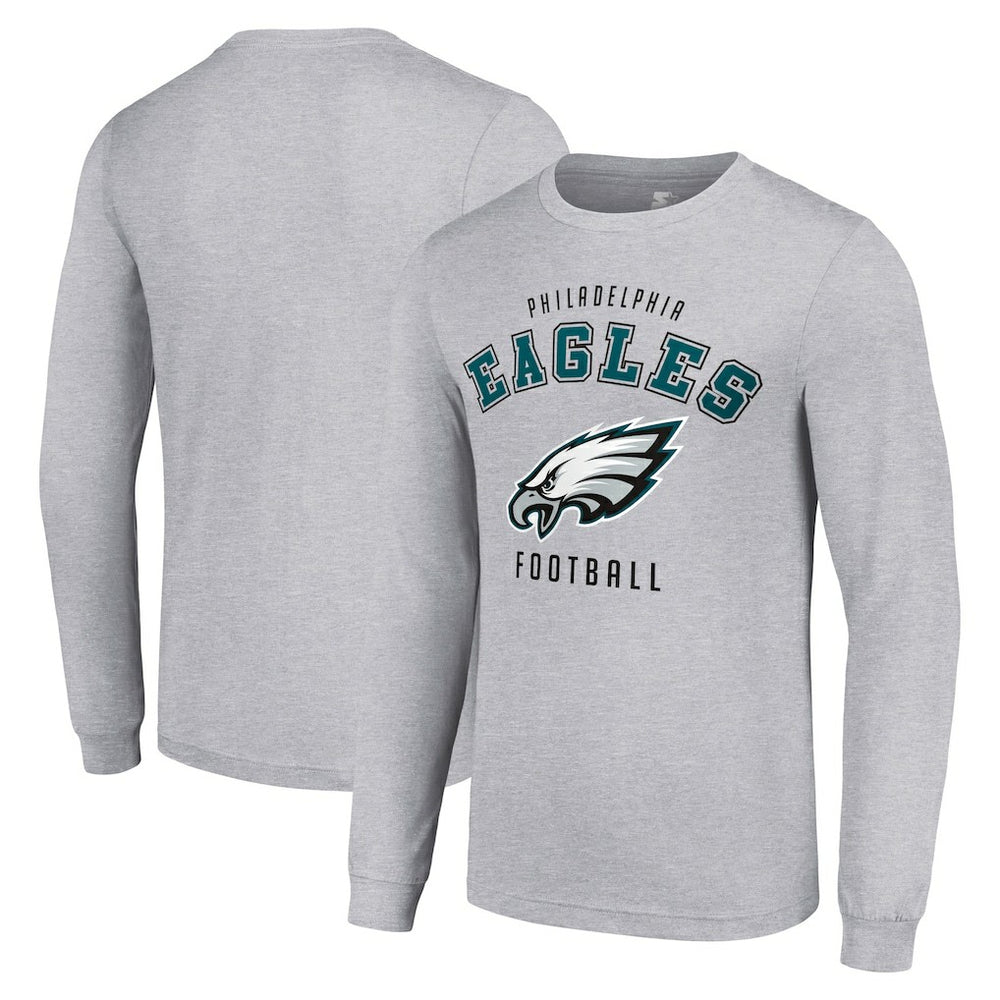 Philadelphia Eagles Starter Long Sleeve T-Shirt - Heather Gray - NFL