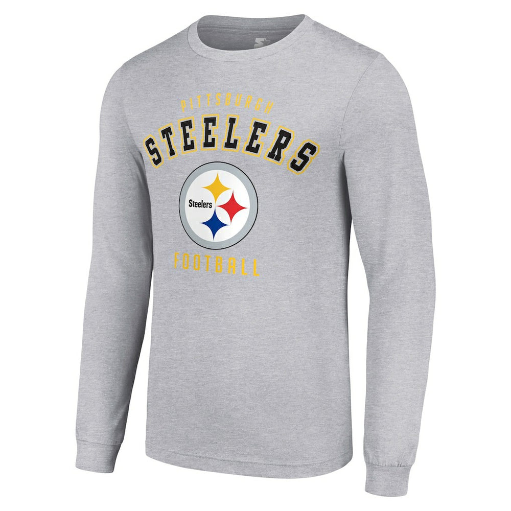 Pittsburgh Steelers Starter Long Sleeve T-Shirt - Heather Gray - NFL