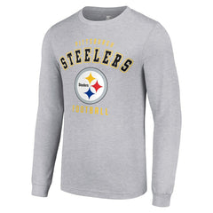 Pittsburgh Steelers Starter Long Sleeve T-Shirt - Heather Gray - NFL