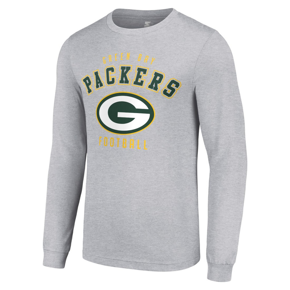 Green Bay Packers Starter Long Sleeve T-Shirt - Heather Gray - NFL