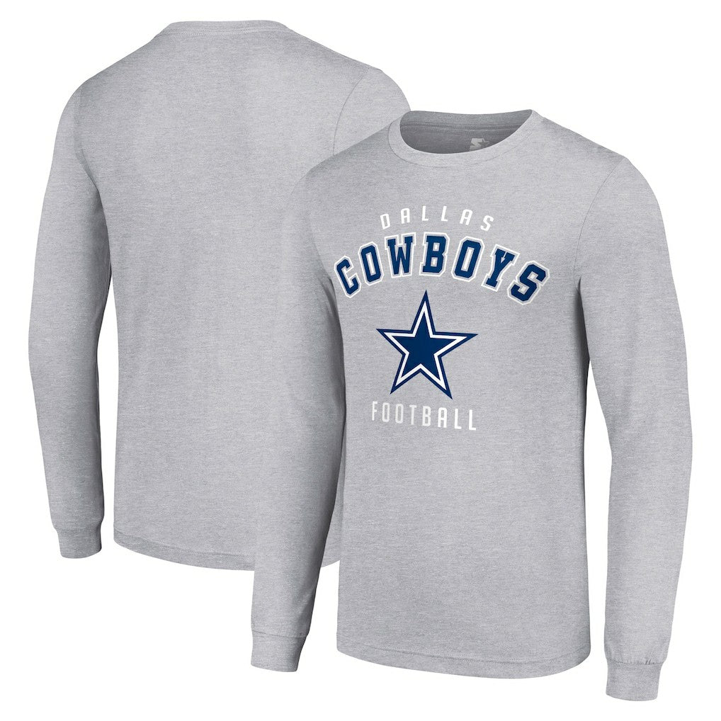 Dallas Cowboys Starter Long Sleeve T-Shirt - Heather Gray - NFL