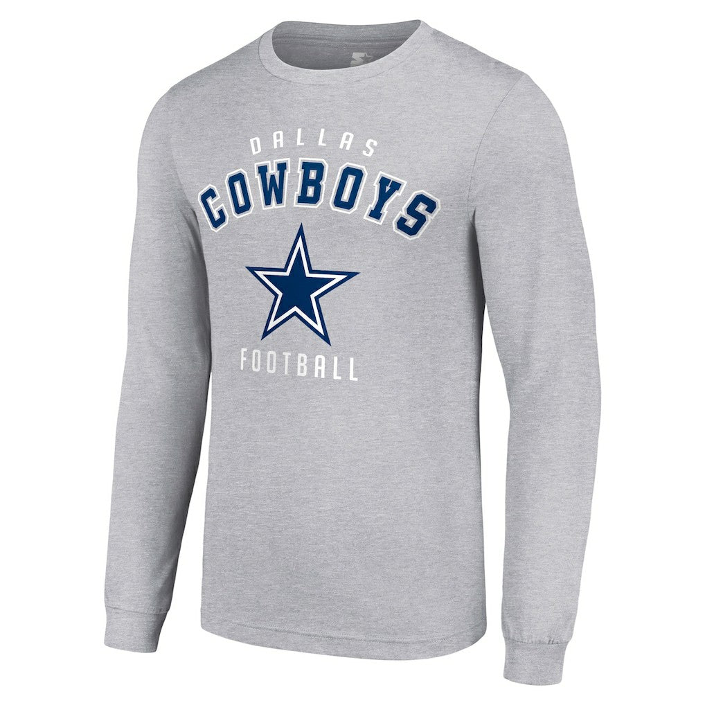 Dallas Cowboys Starter Long Sleeve T-Shirt - Heather Gray - NFL