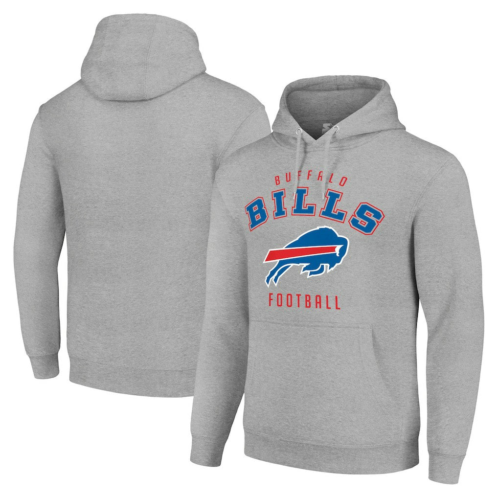 Buffalo Bills Starter Unisex Logo Pullover Hoodie - Heather Gray - NFL