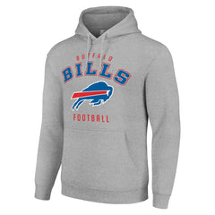 Buffalo Bills Starter Unisex Logo Pullover Hoodie - Heather Gray - NFL