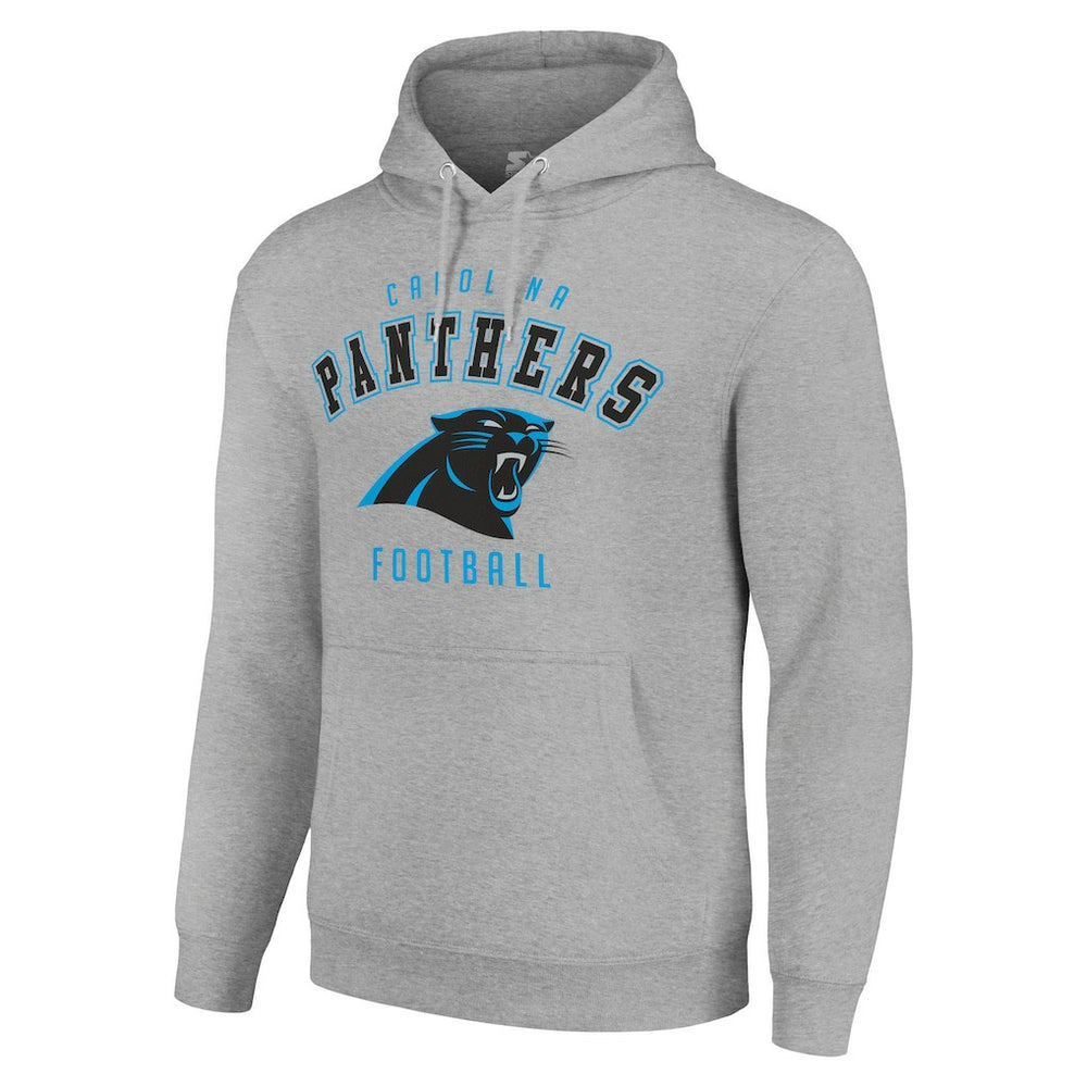 Carolina Panthers Starter Unisex Logo Pullover Hoodie - Heather Gray - NFL