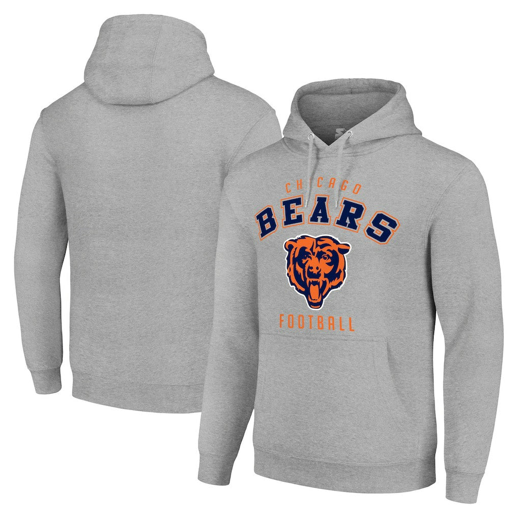 Chicago Bears Starter Unisex Logo Pullover Hoodie - Heather Gray - NFL