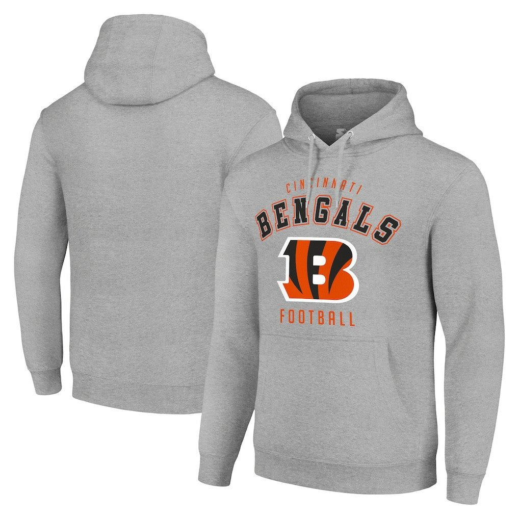 Cincinnati Bengals Starter Unisex Logo Pullover Hoodie - Heather Gray - NFL