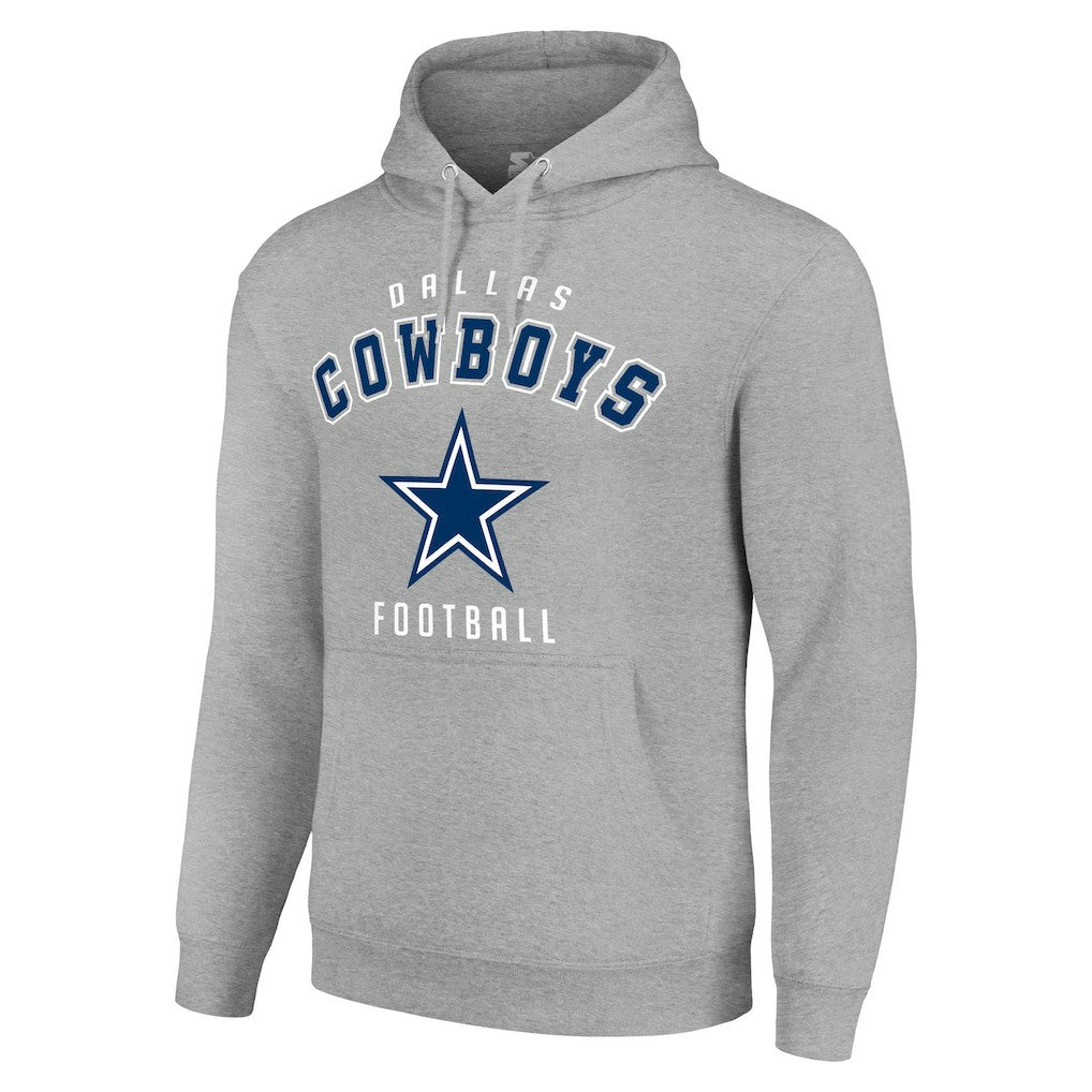 Dallas Cowboys Starter Unisex Logo Pullover Hoodie - Heather Gray - NFL