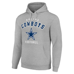 Dallas Cowboys Starter Unisex Logo Pullover Hoodie - Heather Gray - NFL