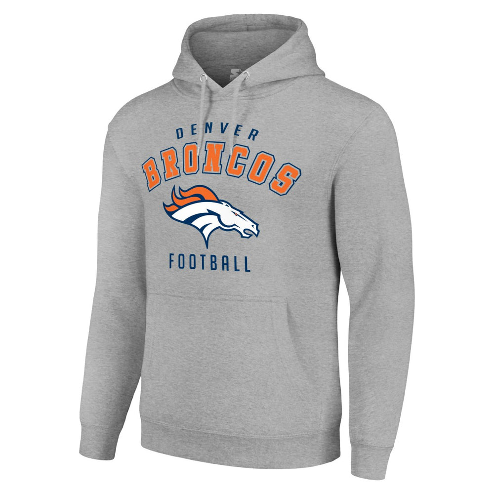 Denver Broncos Starter Unisex Logo Pullover Hoodie - Heather Gray - NFL