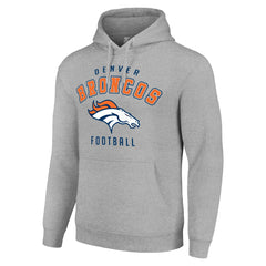 Denver Broncos Starter Unisex Logo Pullover Hoodie - Heather Gray - NFL