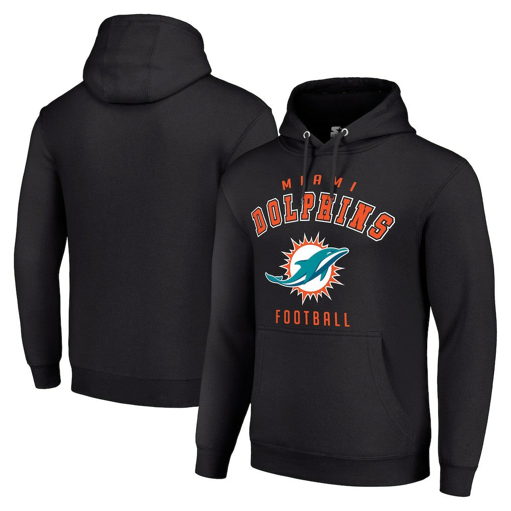 Miami Dolphins Starter Unisex Logo Pullover Hoodie - Black - NFL