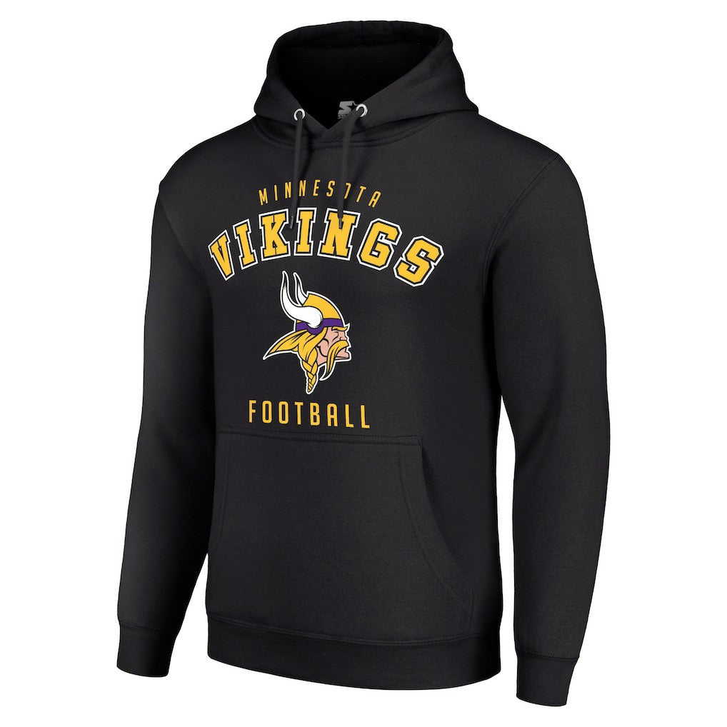 Minnesota Vikings Starter Unisex Logo Pullover Hoodie - Black - NFL