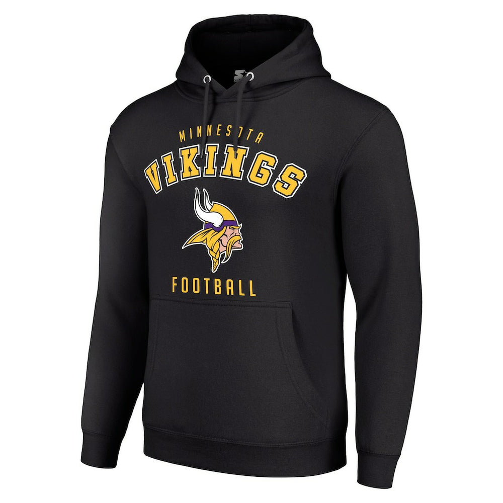 Minnesota Vikings Starter Unisex Logo Pullover Hoodie - Black - NFL