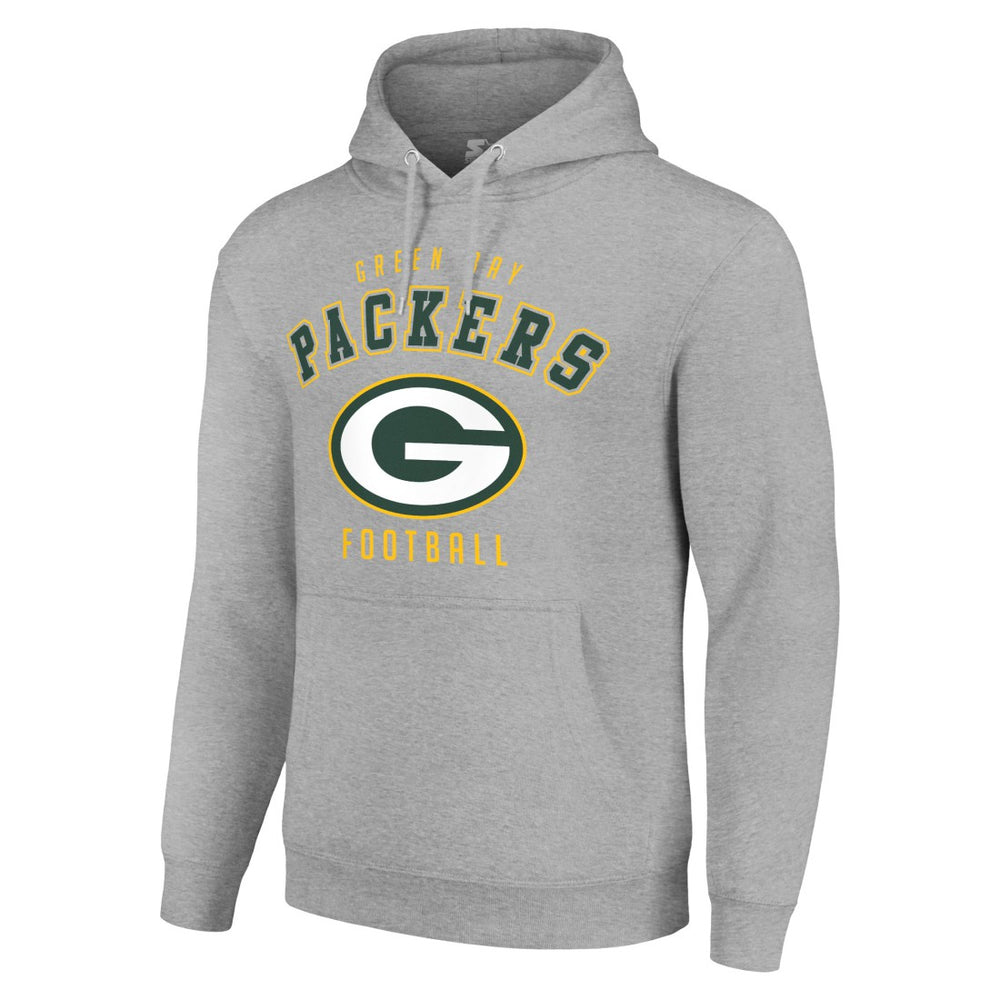 Green Bay Packers Starter Unisex Logo Pullover Hoodie - Heather Gray - NFL