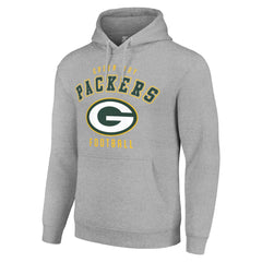 Green Bay Packers Starter Unisex Logo Pullover Hoodie - Heather Gray - NFL