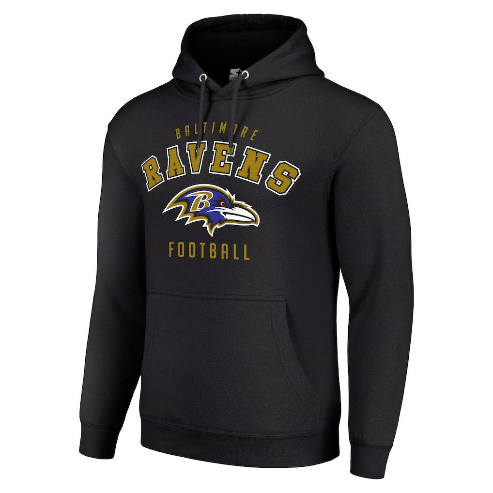 Baltimore Ravens Starter Unisex Logo Pullover Hoodie - Black - NFL