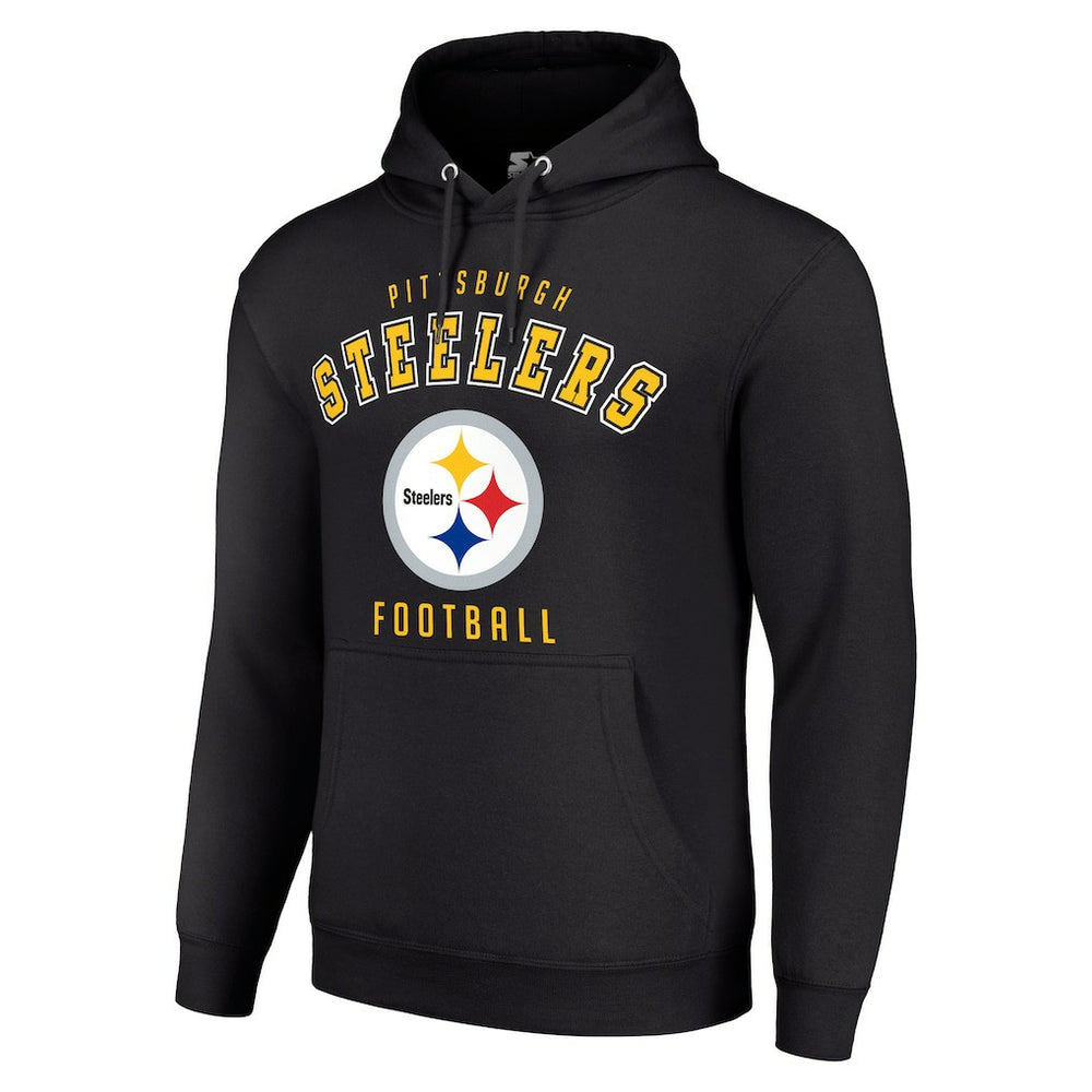 Pittsburgh Steelers Starter Unisex Logo Pullover Hoodie - Black - NFL