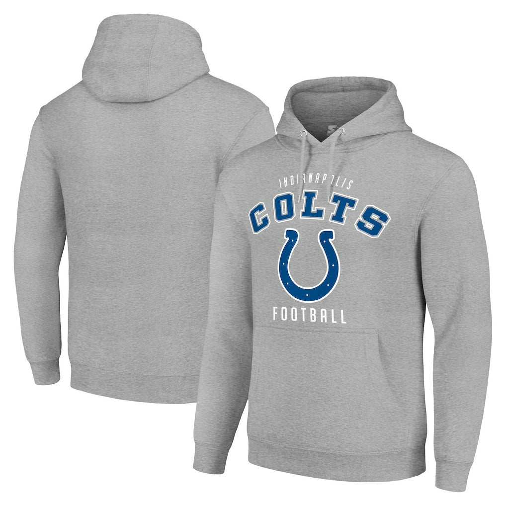 Indianapolis Colts Starter Unisex Logo Pullover Hoodie - Heather Gray - NFL