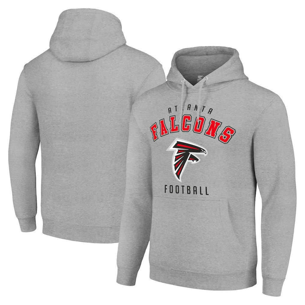 Atlanta Falcons Starter Unisex Logo Pullover Hoodie - Heather Gray - NFL