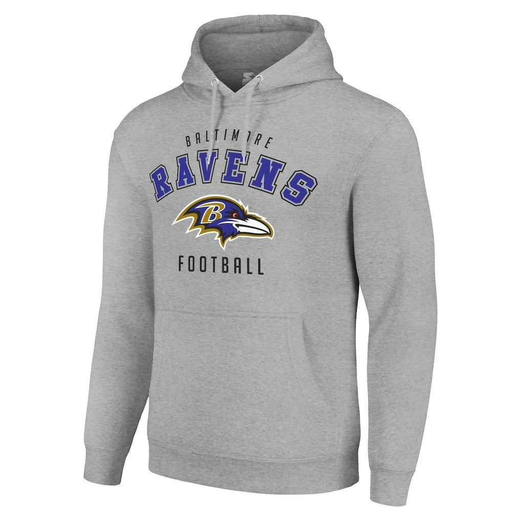 Baltimore Ravens Starter Unisex Logo Pullover Hoodie - Heather Gray - NFL
