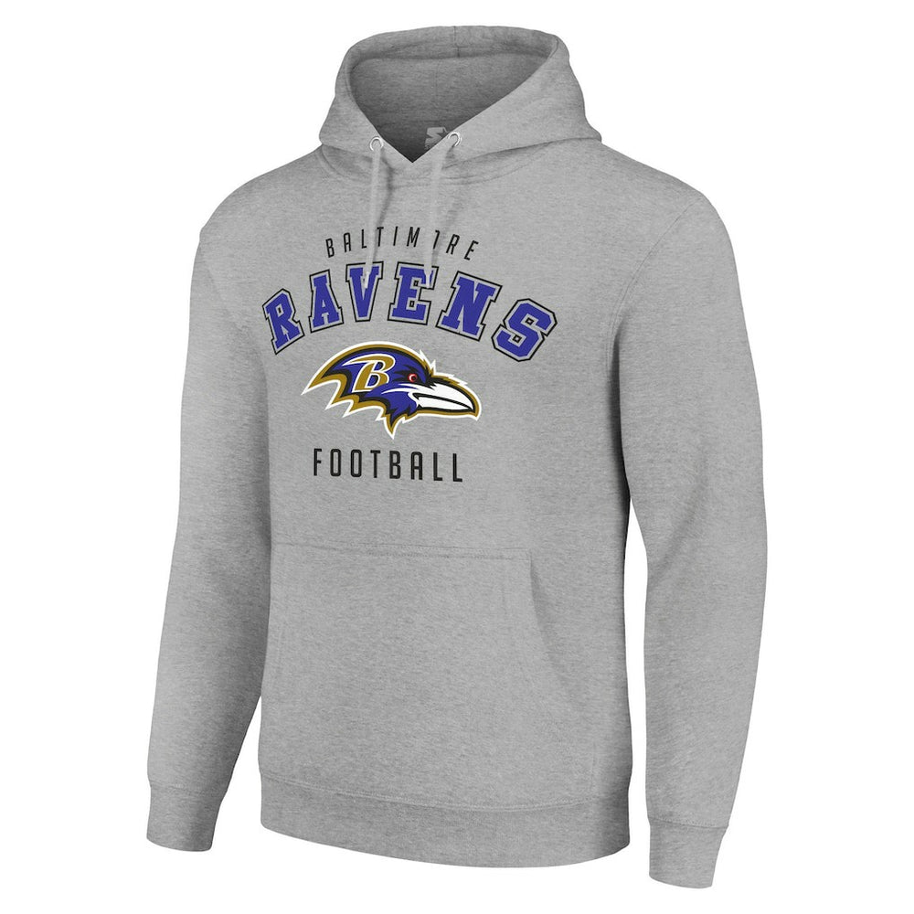 Baltimore Ravens Starter Unisex Logo Pullover Hoodie - Heather Gray - NFL