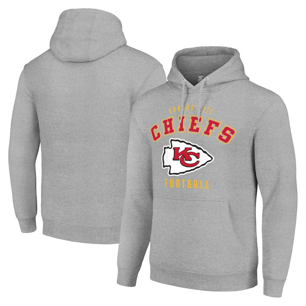 Kansas City Chiefs Starter Unisex Logo Pullover Hoodie - Heather Gray - NFL