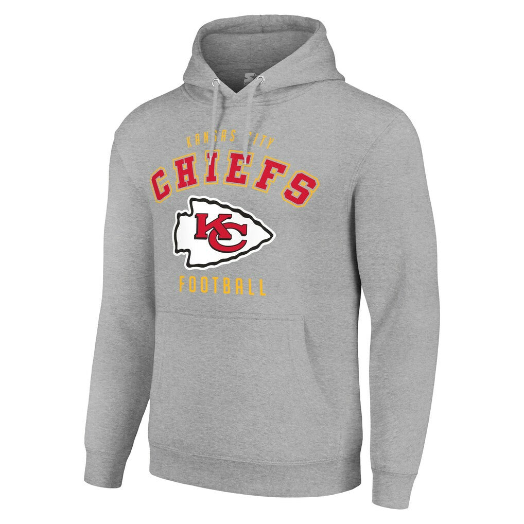 Kansas City Chiefs Starter Unisex Logo Pullover Hoodie - Heather Gray - NFL