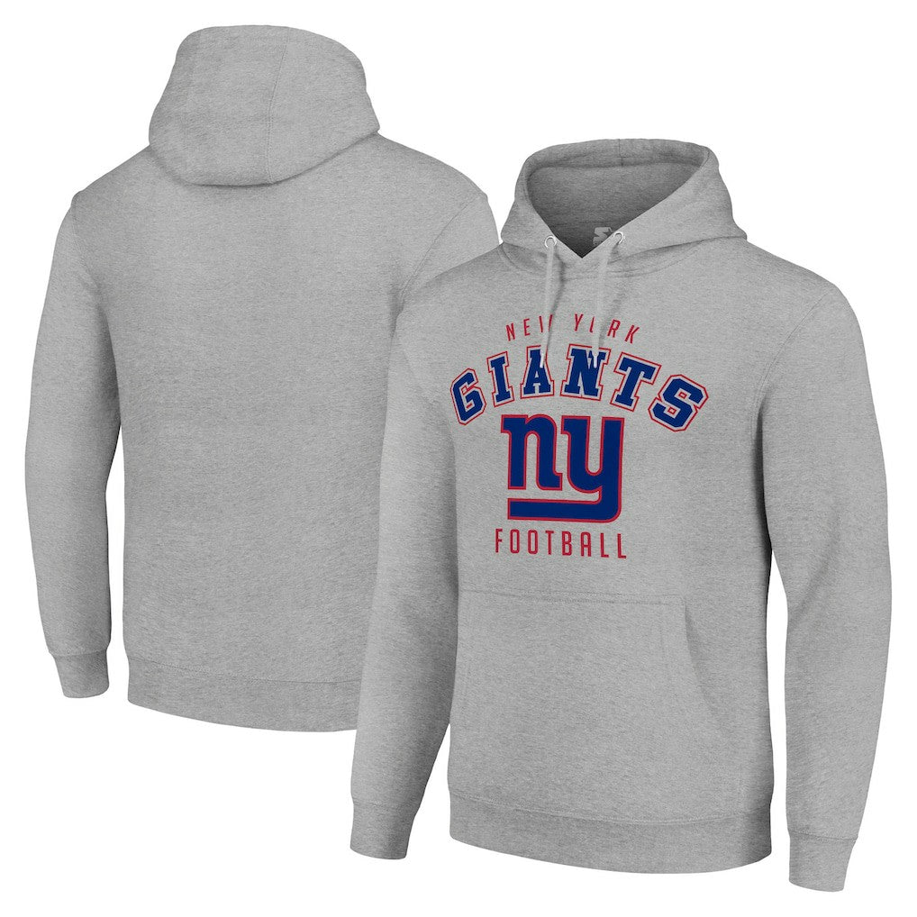 New York Giants Starter Unisex Logo Pullover Hoodie - Heather Gray - NFL