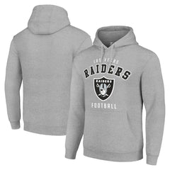 Las Vegas Raiders Starter Unisex Logo Pullover Hoodie - Heather Gray - NFL