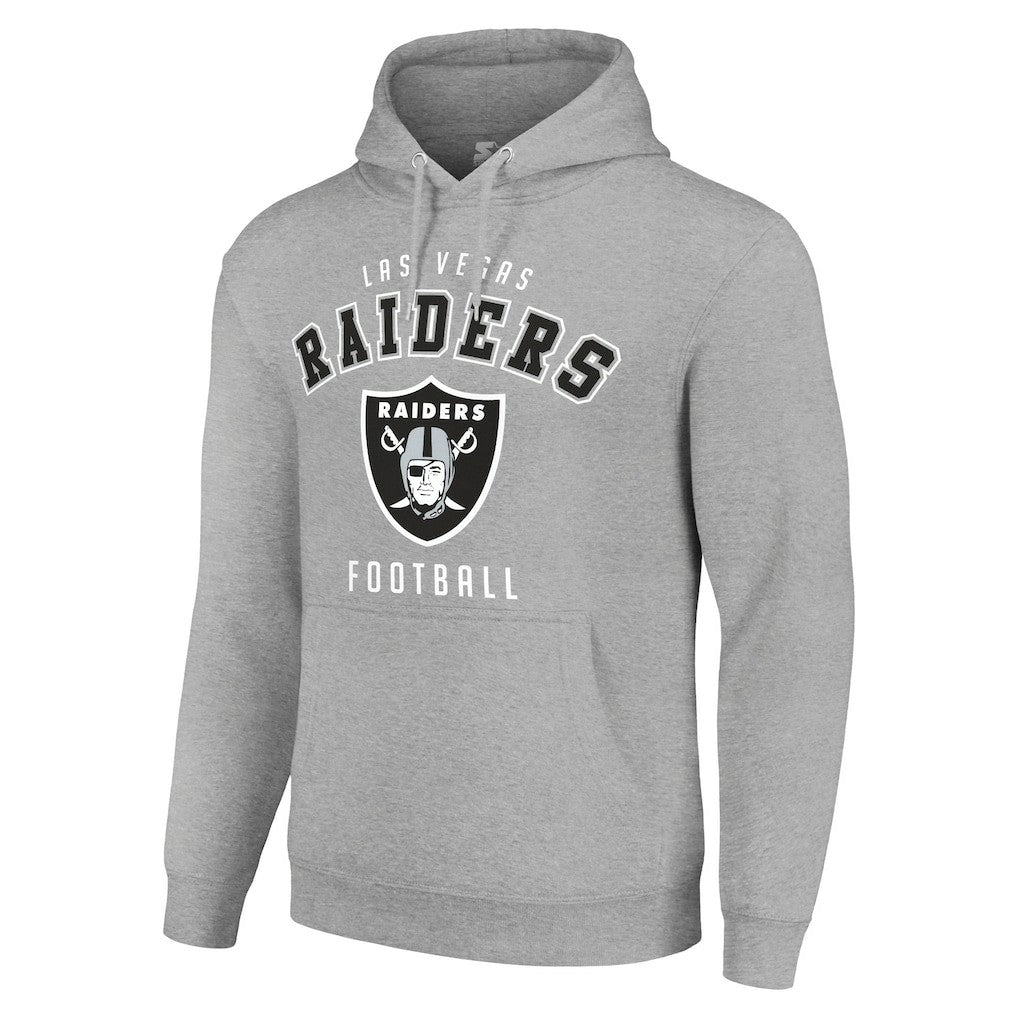 Las Vegas Raiders Starter Unisex Logo Pullover Hoodie - Heather Gray - NFL