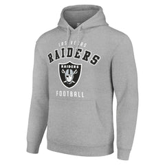 Las Vegas Raiders Starter Unisex Logo Pullover Hoodie - Heather Gray - NFL