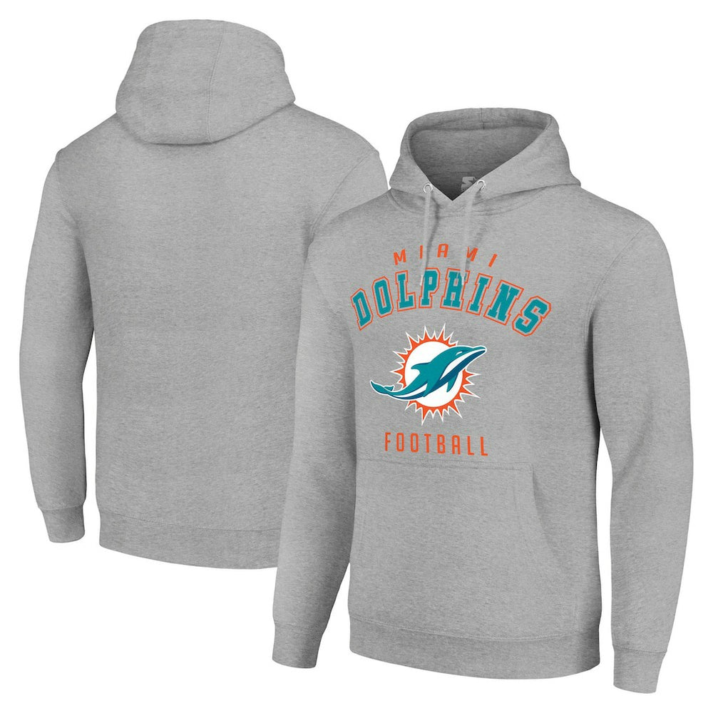 Miami Dolphins Starter Unisex Logo Pullover Hoodie - Heather Gray - NFL