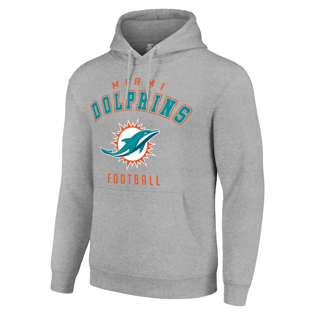 Miami Dolphins Starter Unisex Logo Pullover Hoodie - Heather Gray - NFL