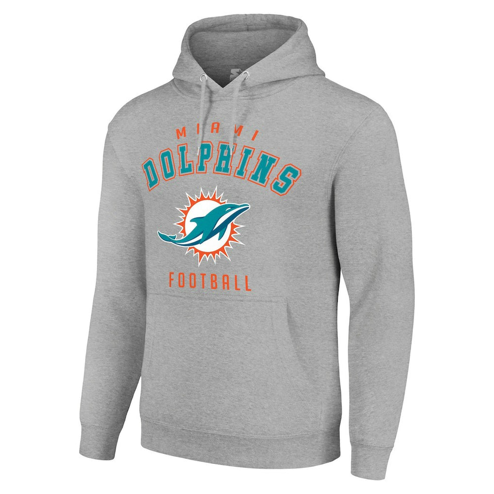 Miami Dolphins Starter Unisex Logo Pullover Hoodie - Heather Gray - NFL