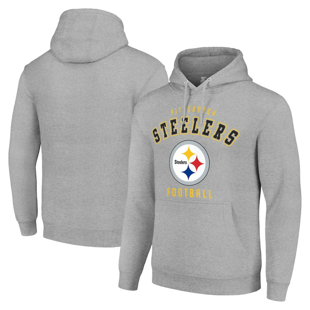 Pittsburgh Steelers Starter Unisex Logo Pullover Hoodie - Heather Gray - NFL