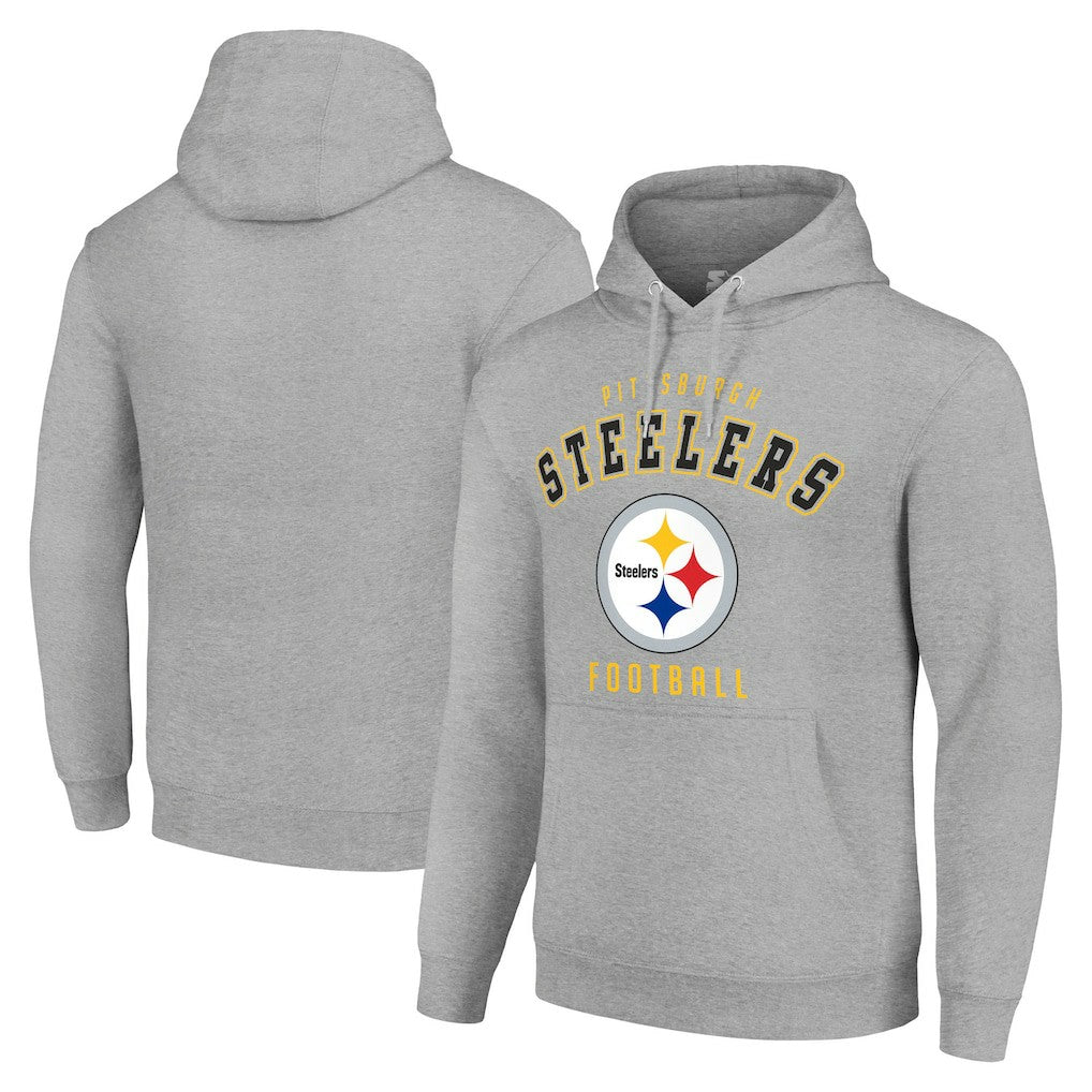 Pittsburgh Steelers Starter Unisex Logo Pullover Hoodie - Heather Gray - NFL