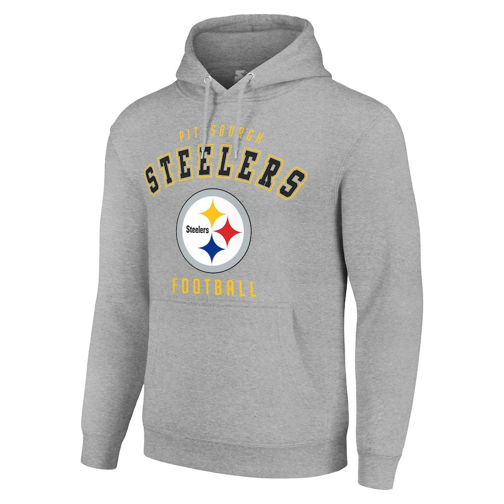 Pittsburgh Steelers Starter Unisex Logo Pullover Hoodie - Heather Gray - NFL