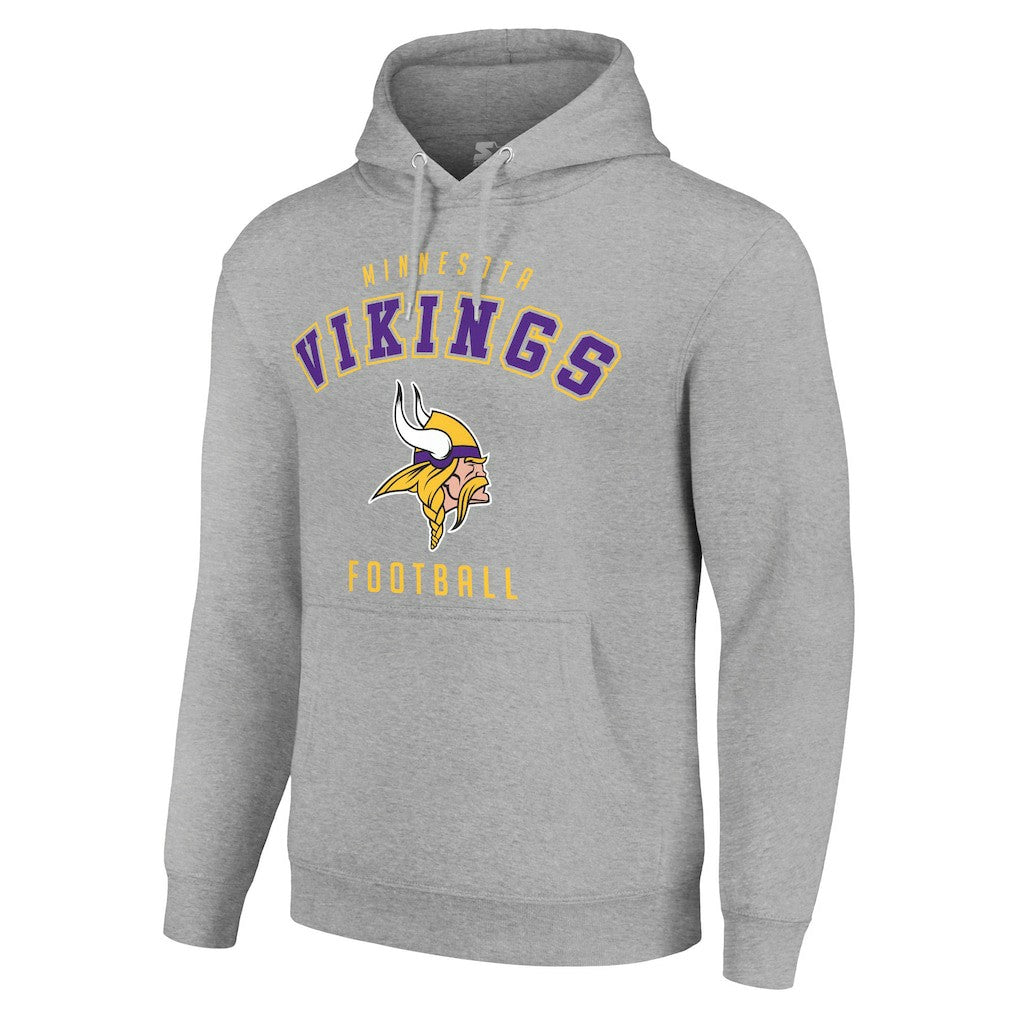 Minnesota Vikings Starter Unisex Logo Pullover Hoodie - Heather Gray - NFL