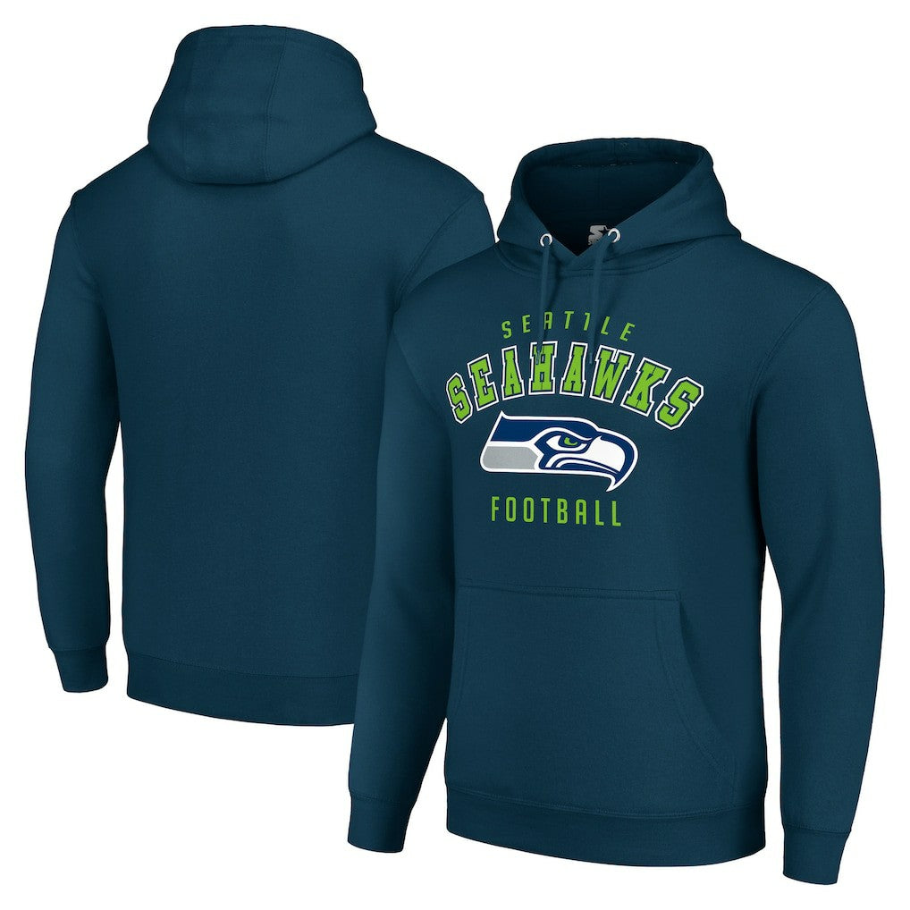 Seattle Seahawks Starter Unisex Logo Pullover Hoodie - College Navy - NFL