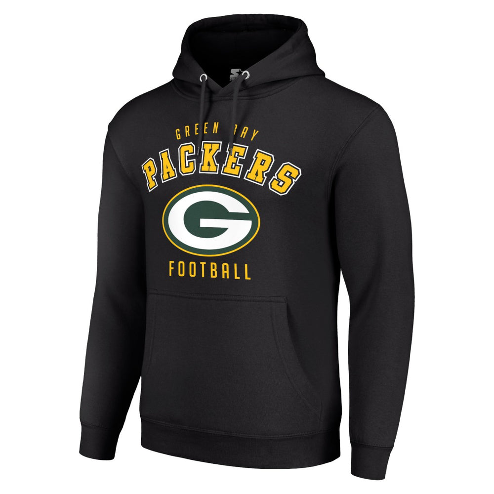 Green Bay Packers Starter Unisex Logo Pullover Hoodie - Black - NFL