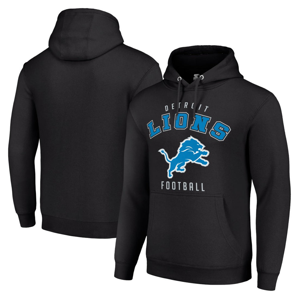 Detroit Lions Starter Unisex Logo Pullover Hoodie - Black - NFL