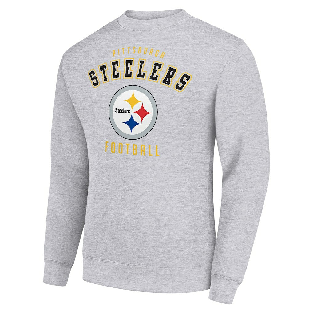 Pittsburgh Steelers Starter Team Logo Pullover Sweatshirt - Heather Gray - NFL