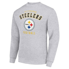 Pittsburgh Steelers Starter Team Logo Pullover Sweatshirt - Heather Gray - NFL