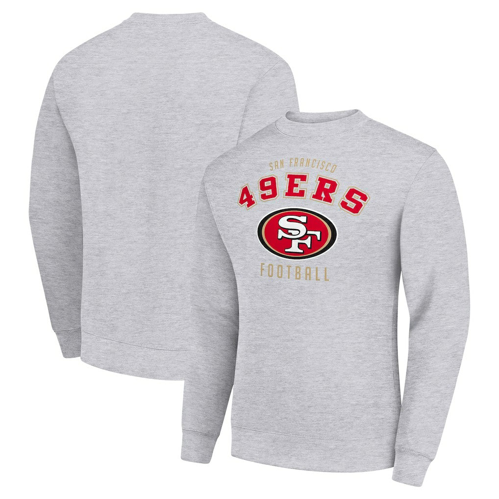 San Francisco 49ers Starter Team Logo Pullover Sweatshirt - Heather Gray - NFL