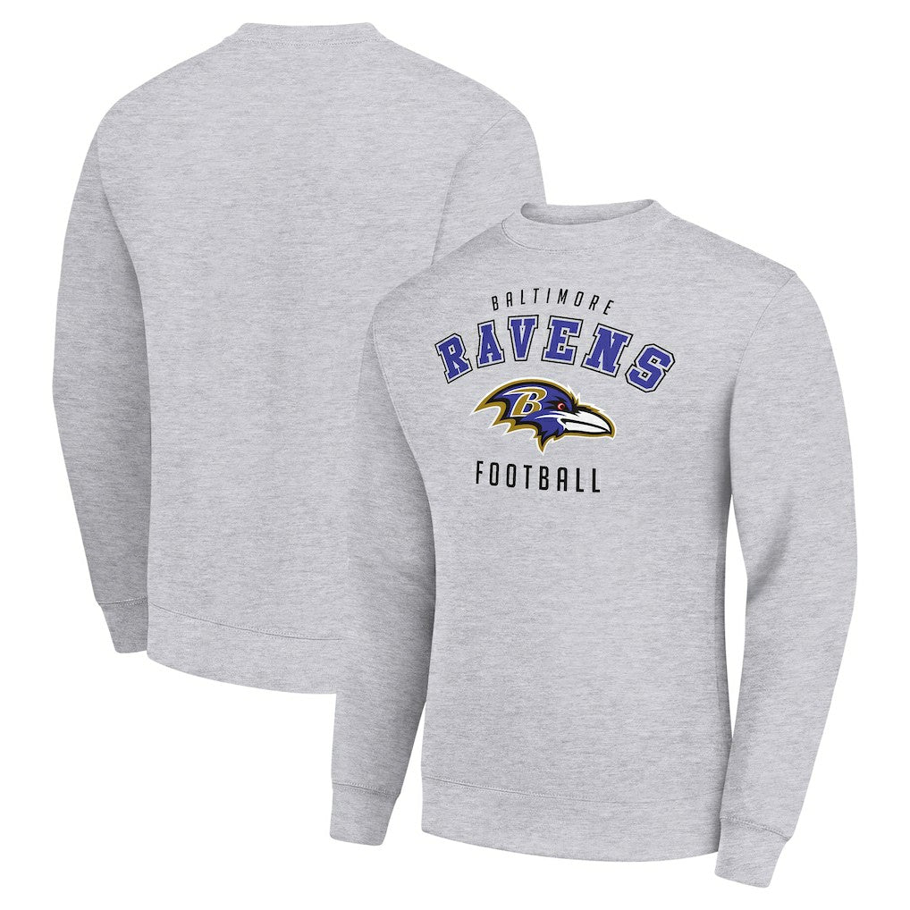 Baltimore Ravens Starter Team Logo Pullover Sweatshirt - Heather Gray - NFL